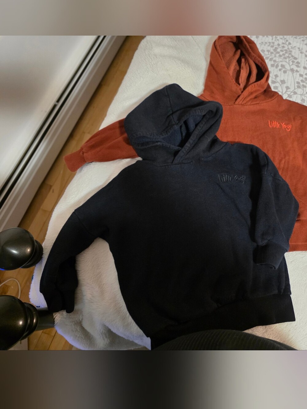 Kids Cozy Hooded Sweatshirt in Rust and Black
